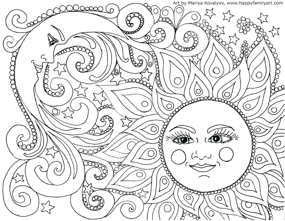 960x746 Sun Moon And Stars Colouring Pages