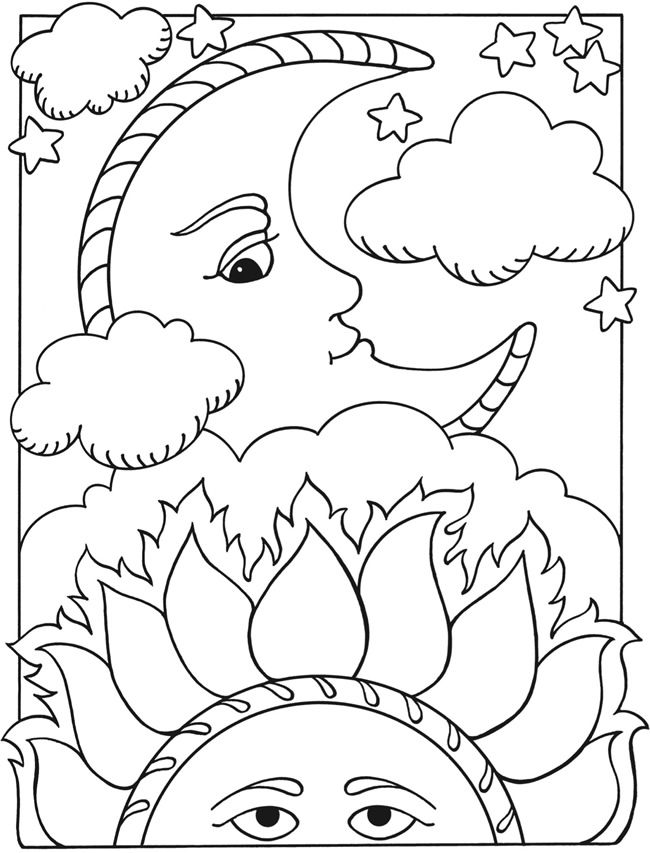 Moon Coloring Pages