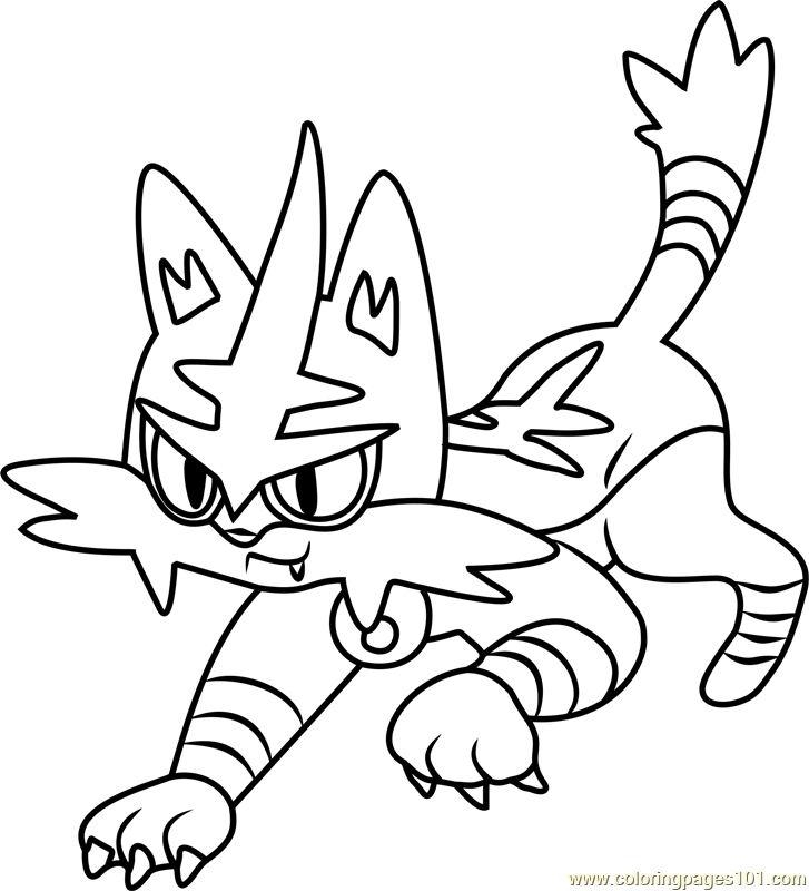 727x800 Torracat Pokemon Sun And Moon Coloring Page
