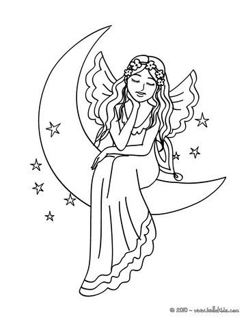 363x470 Fairy The Moon Coloring Page Coloring Pages