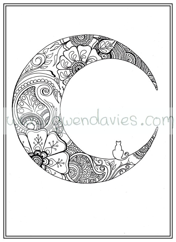 Moon Mandala Coloring Pages