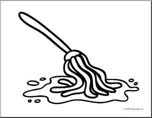 304x236 Clip Art Basic Words Mop (Coloring Page) I Abcteach