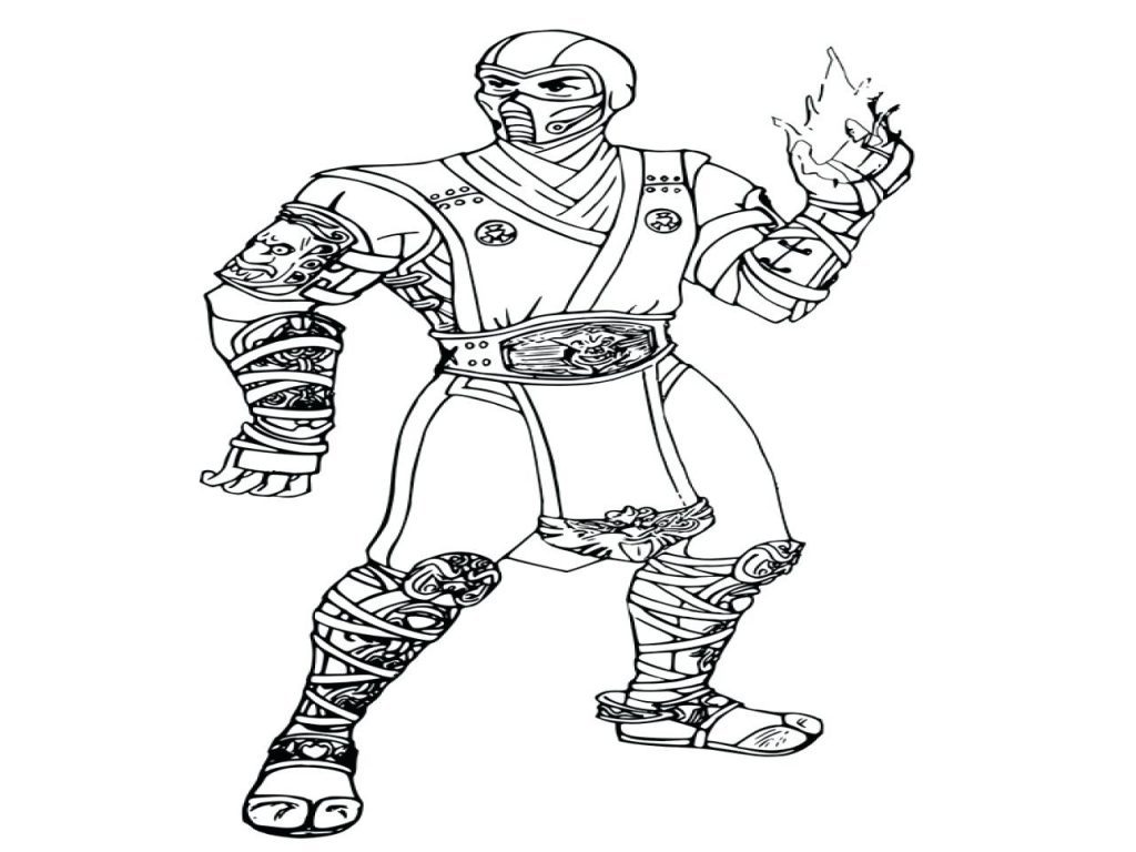 1024x768 Mortal Kombat 008 Coloring Pagesorpion Colouring Reptile Subzero