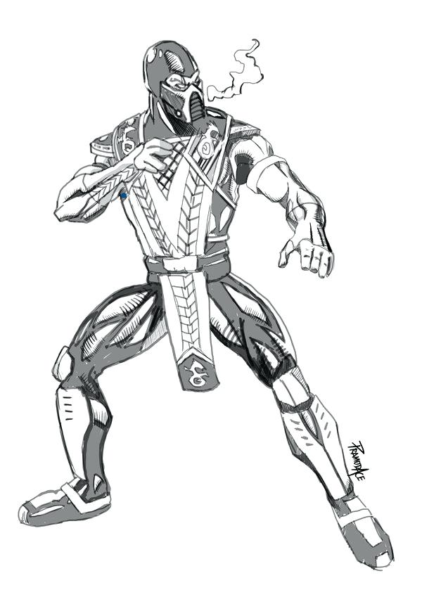 600x849 Mortal Kombat Coloring Pages Sub Zero Mortal X Coloring Pages