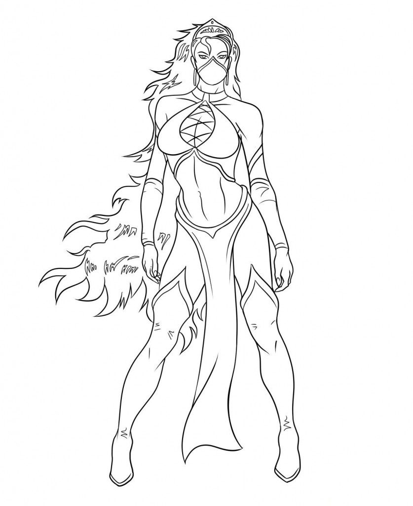 837x1024 Mortal Kombat Princess Coloring Cartoon