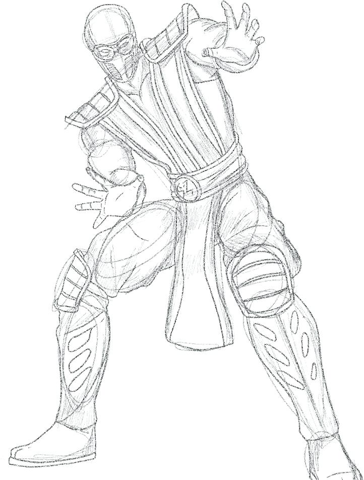 722x953 Mortal Kombat Coloring Pages Mortal Coloring Pages Free Coloring