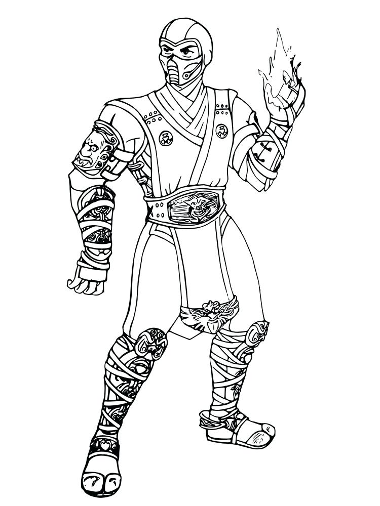 750x1000 Mortal Kombat Coloring Pages Mortal Sub Zero Coloring Pages