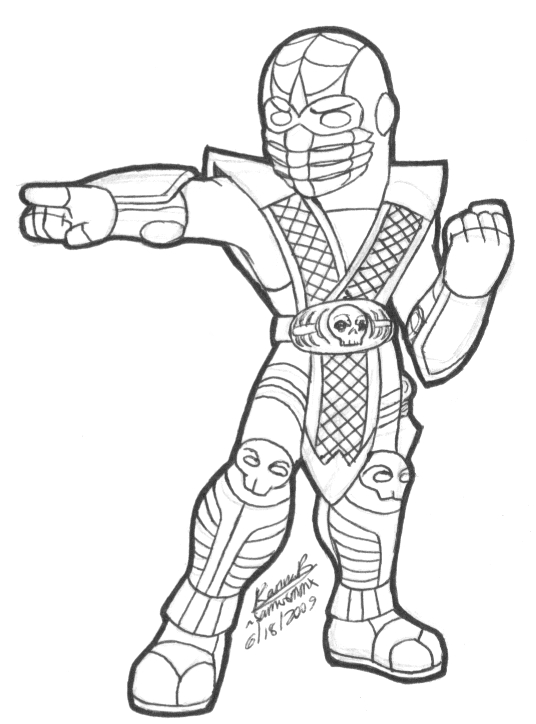536x724 Mortal Kombat Cartoon Coloring Pages 09