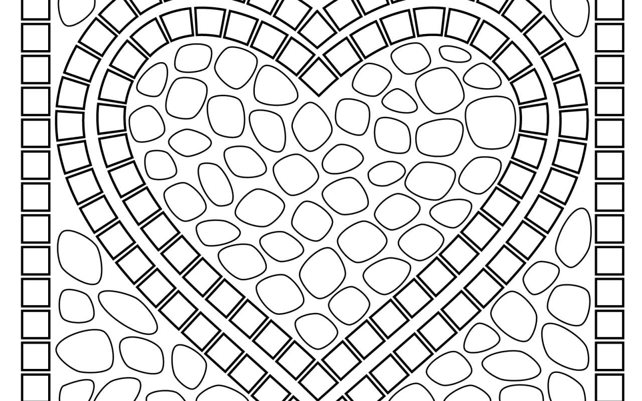 1280x800 Mosaic Coloring Pages Round Shape Free Printable Islamic Page