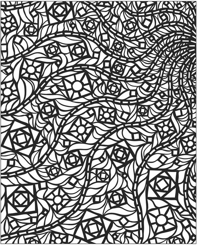 650x809 Hard Mosaic Coloring Pages