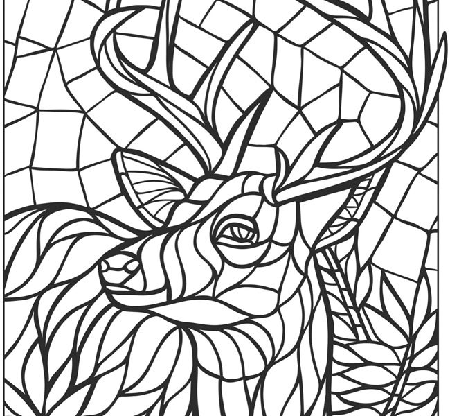 650x600 Animal Mosaic Coloring Pages Coloring Page