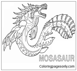 313x289 Mosasaur 2 Coloring Page
