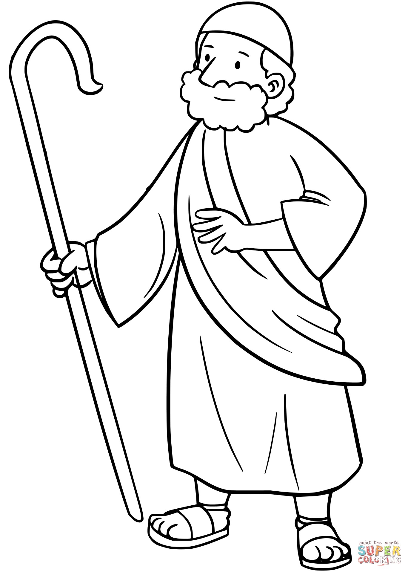 1367x1914 Moses Coloring Sheet