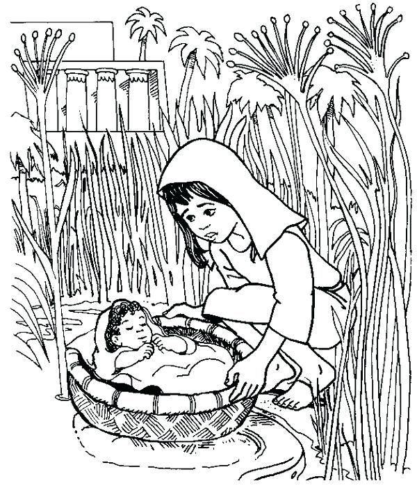 600x701 Baby Coloring Page Photos Baby Coloring Page Baby Baby Moses