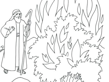440x330 Moses And The Burning Bush Coloring Page And The Burning Bush