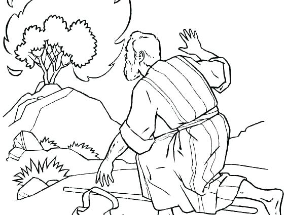 564x425 Moses Burning Bush Coloring Page Epic And Burning Bush Coloring