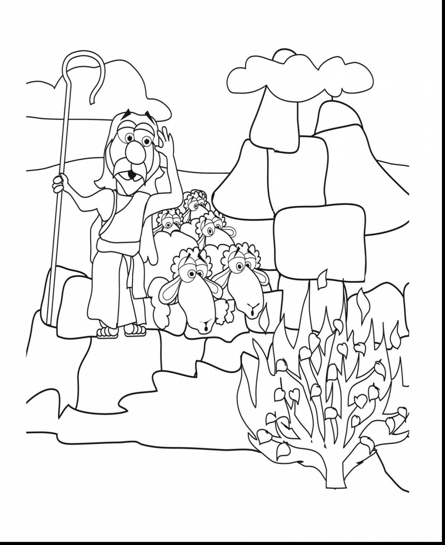 1439x1760 Unbelievable Moses Burning Bush Coloring Page With Egypt Also