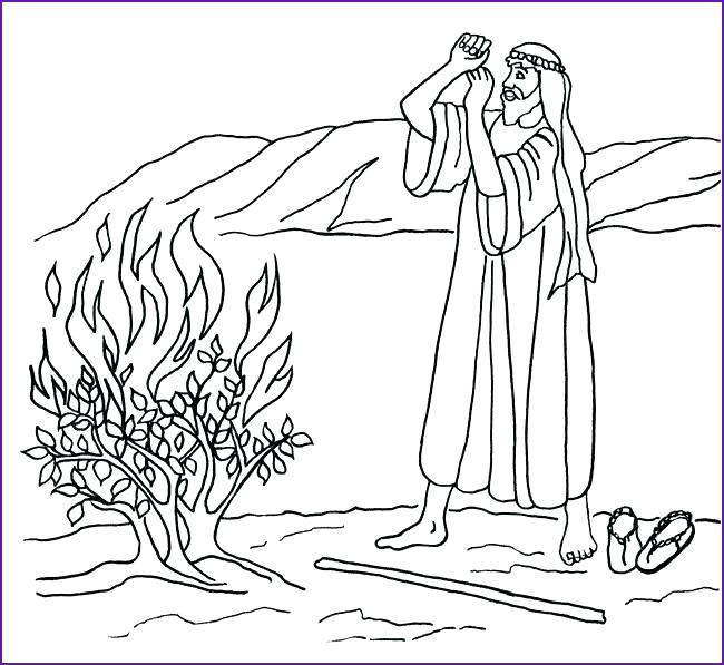650x597 Moses And The Burning Bush Coloring Page