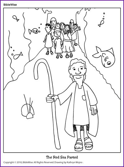 Moses And The Red Sea Coloring Page