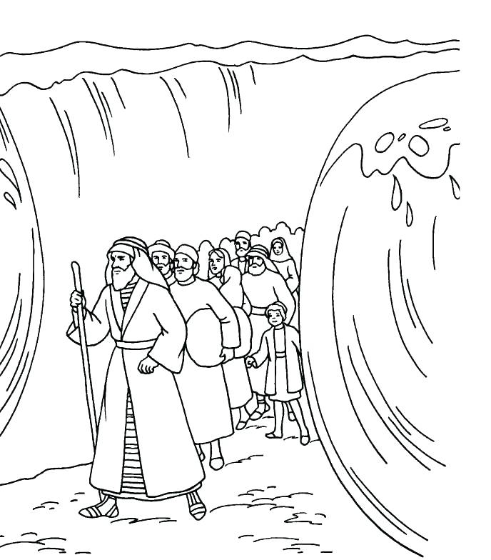 688x784 Moses Crossing The Red Sea Coloring Page Endorsed Coloring Pages