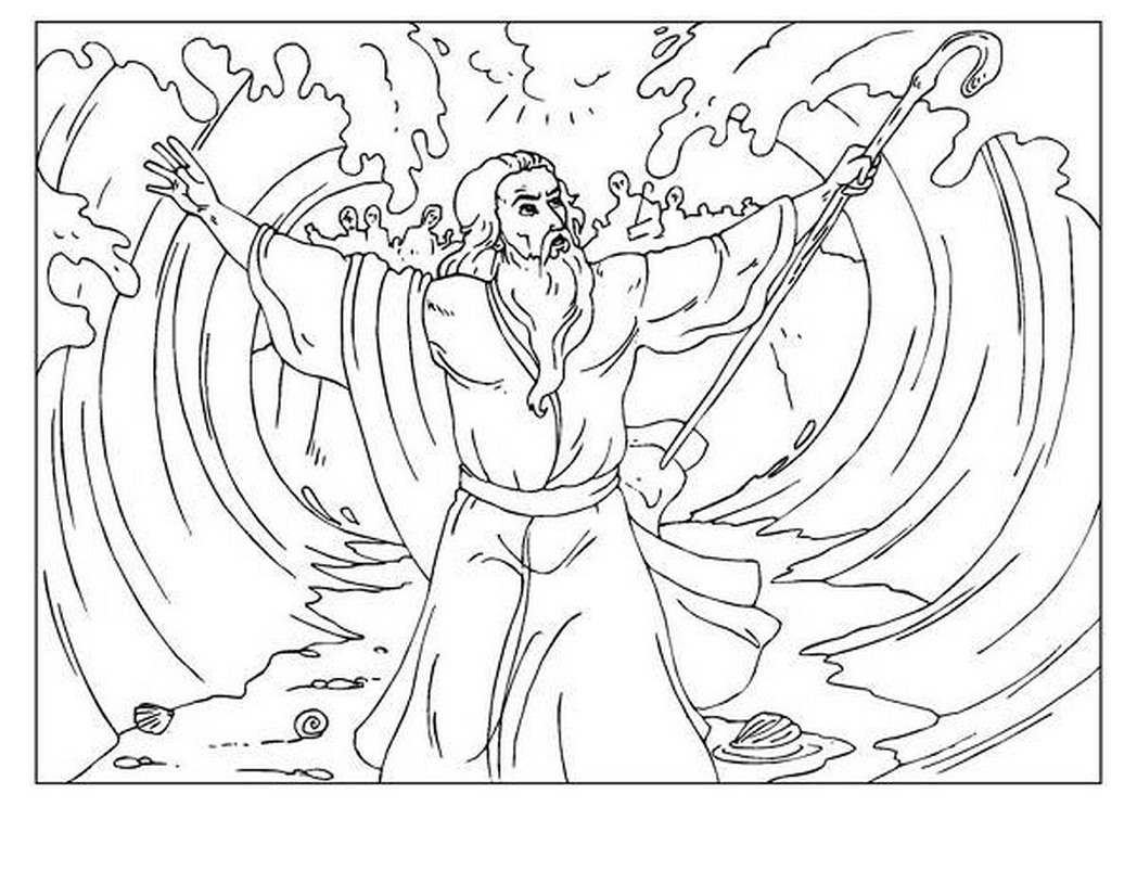 1048x826 Moses Red Sea Coloring Page Mosm