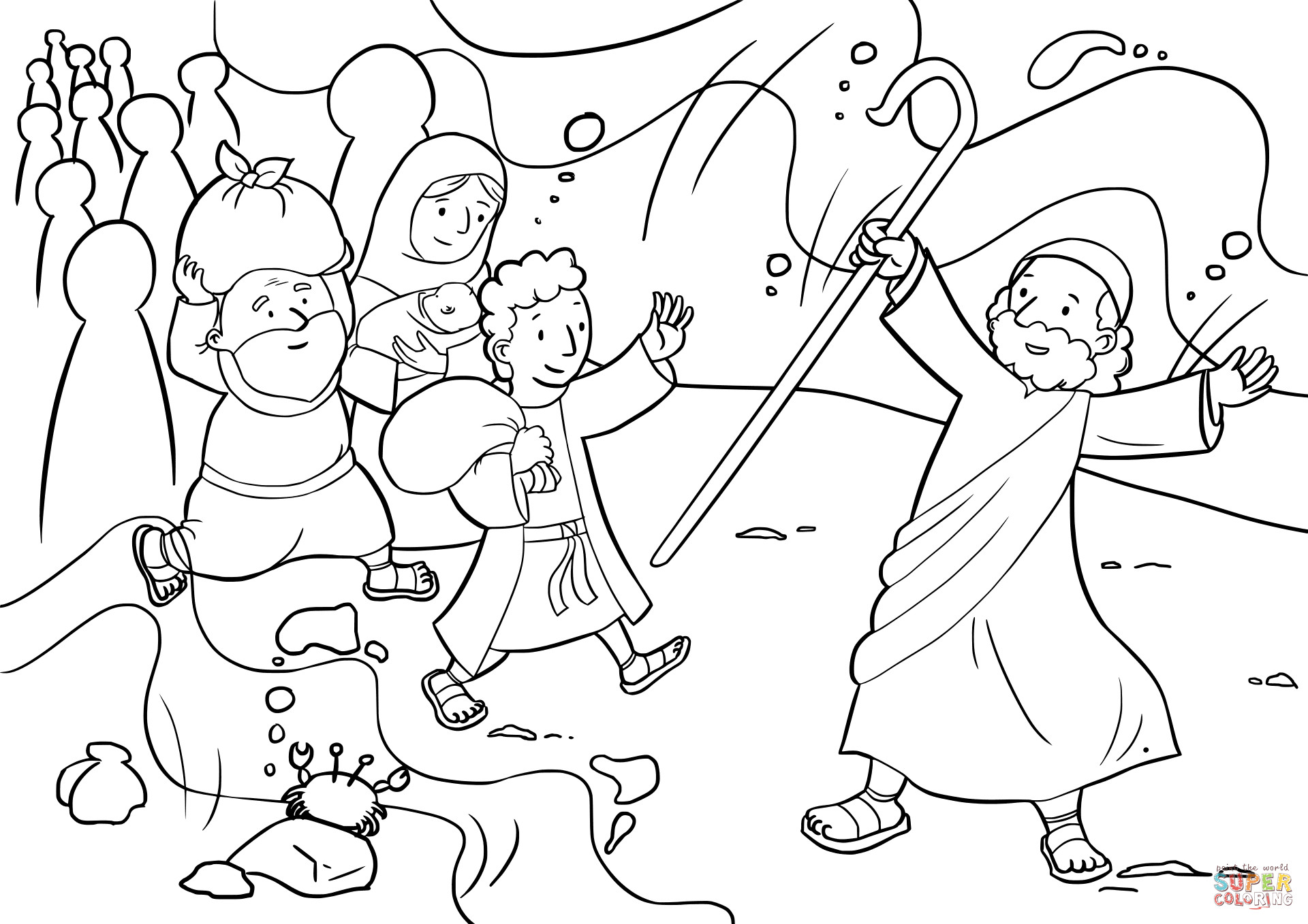 1920x1358 Israelites Cross The Red Sea Coloring Page Free Printable