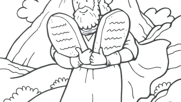 585x329 Free Printable Ten Commandments Coloring Pages As Stunning Moses