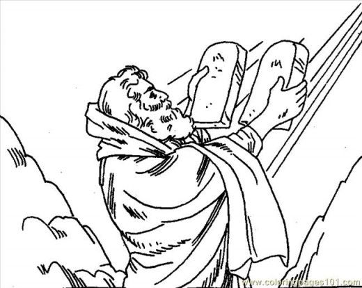 520x414 Moses Printable Coloring Pages 10 Commandments, Moses 10