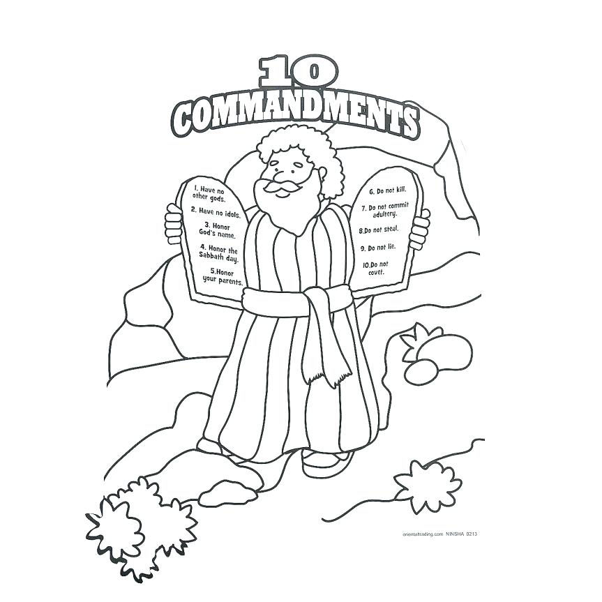 863x863 Ten Commandment Coloring Pages Commandments Color Sheet Bible