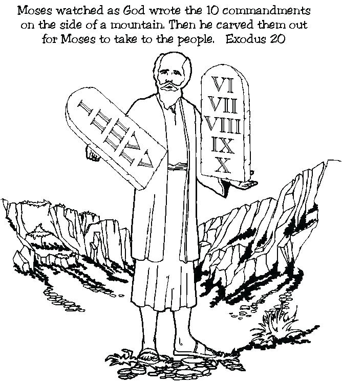 668x751 Ten Commandments Coloring Page Ten Commandments Coloring Pages