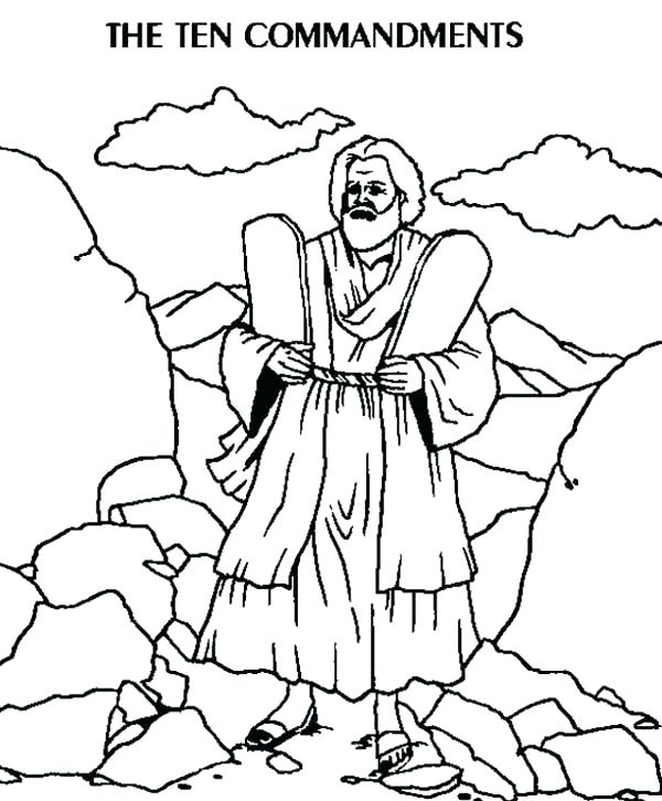 600x726 10 Commandments Coloring Pages Picture Of Ten Commandments