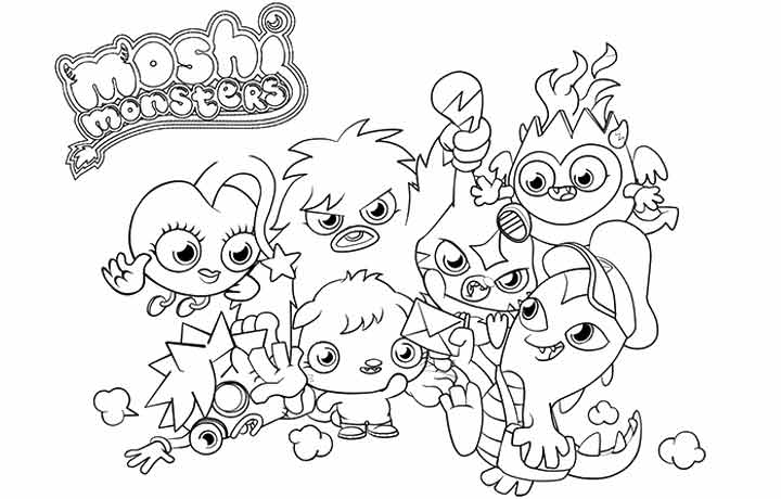 720x460 Moshi Monsters Coloring Pages
