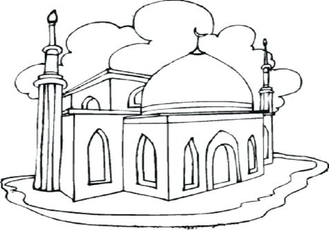 476x333 Eid Mubarak Coloring Sheets Mosque Colouring Pages Wishes