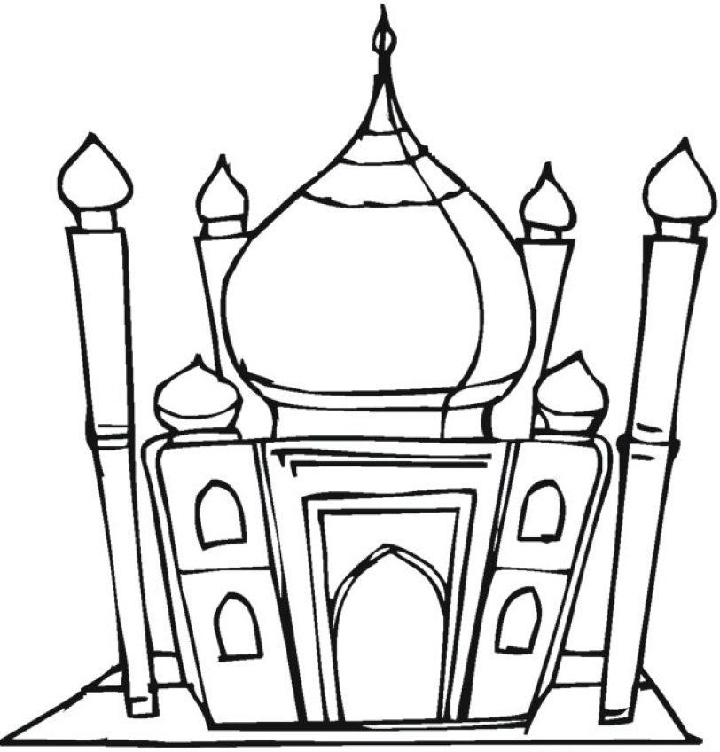 812x848 Islamic Coloring Pages Mosque Image Coloring For Kids