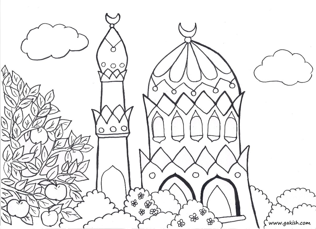 1200x873 Jawaher Kids Amp Photo Coloring Mosques, Coloring For Small