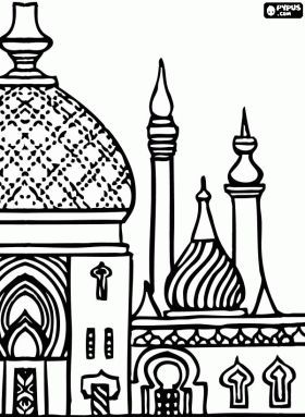 280x383 Minarets, The Towers Of The Mosque Coloring Page Ramadan