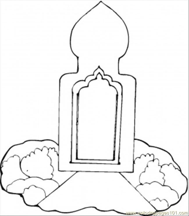 650x745 Mosque Coloring Page