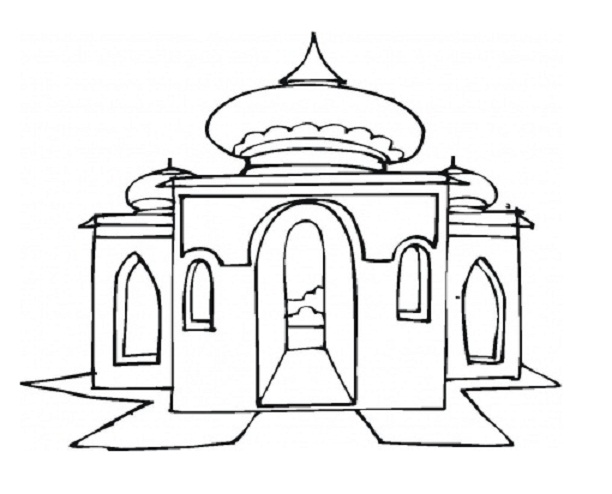 612x494 Coloring Pages Of Beautiful Mosque Coloring Pages