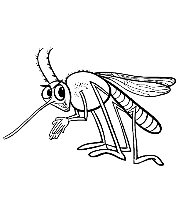600x740 Funny Mosquito Cartoon Coloring Page To Print Or Download For Free