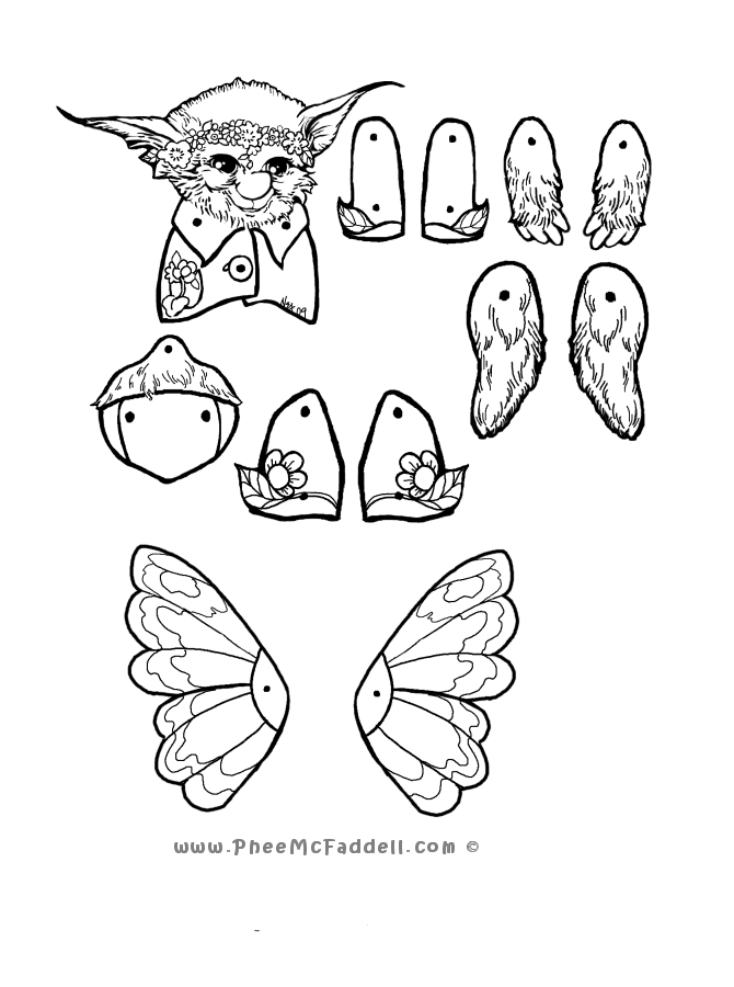 670x900 Moth Puppet Coloring Page