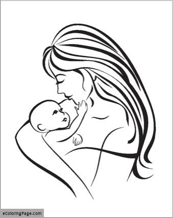 339x425 Mothers Day Coloring Page, Mom Son Coloring Sheet, Mother
