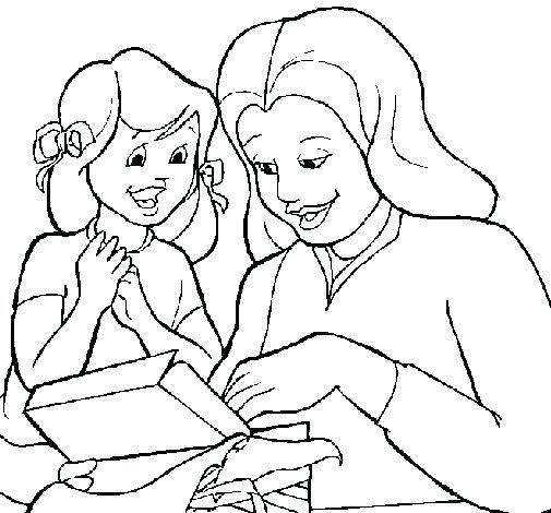 505x470 Coloring Pages Mother Child Mother Teach Her Kid How To Washing