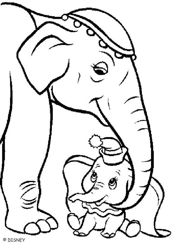 607x850 Dumbo With His Mother Coloring Pages