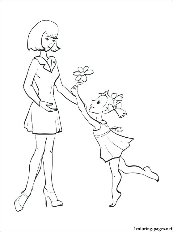 560x750 Mother And Daughter Coloring Pages Mother And Daughter Coloring
