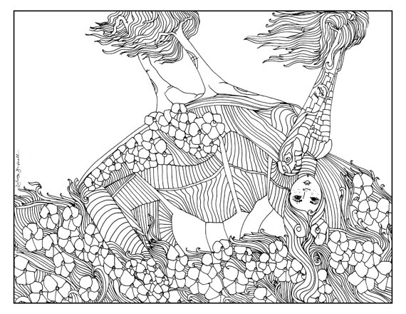 570x440 Items Similar To Mother Earth, Adult Coloring Page, Adult Coloring