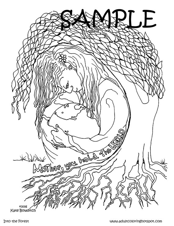 570x738 Coloring Pages Mother's Day Mother Nature Mother Earth