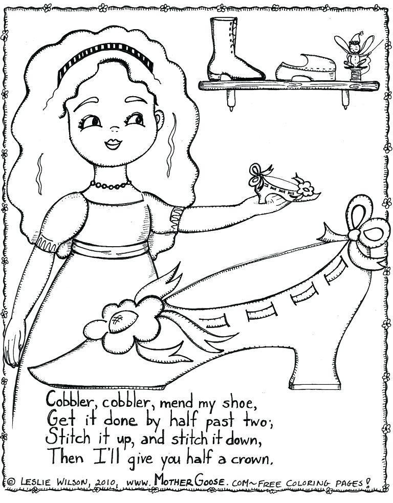 768x983 Mother Goose Coloring Pages Hey Diddle Diddle Coloring Page