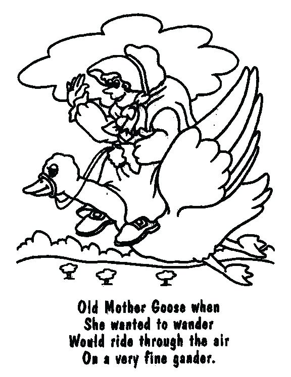 576x747 Goose Coloring Page Goose Free Mother Goose Nursery Rhymes
