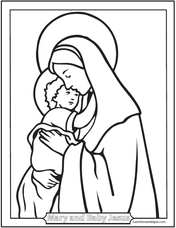 590x762 Saint Mary Coloring Pages