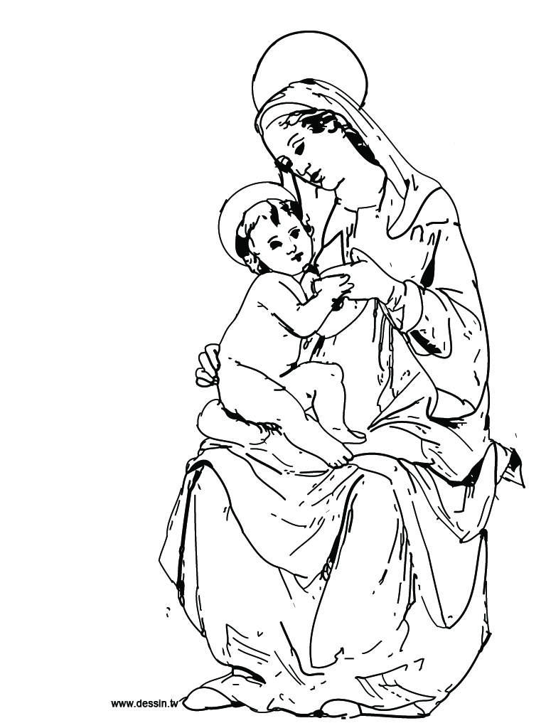 768x1024 Coloring Virgin Mary